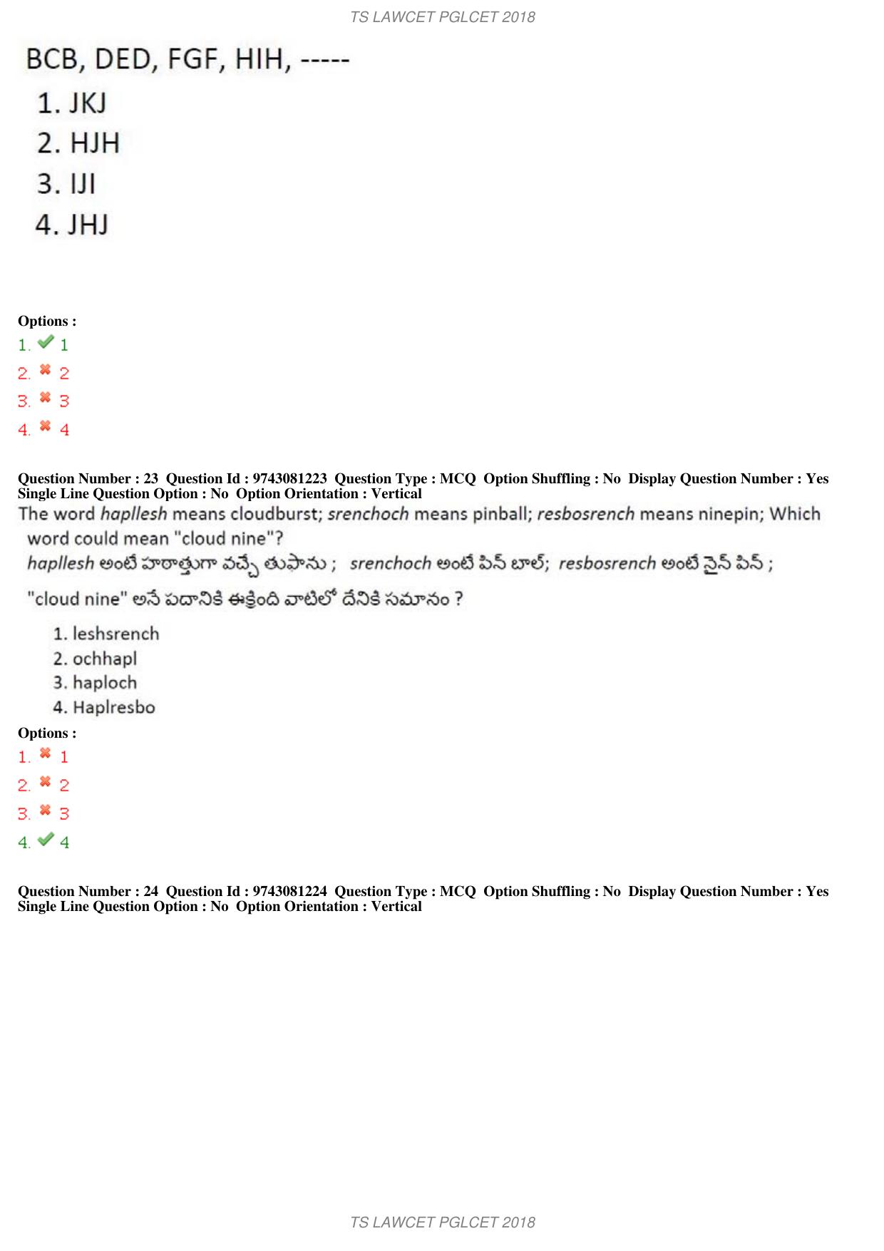 TS LAWCET 3 Year 2018 Question Paper - Page 15