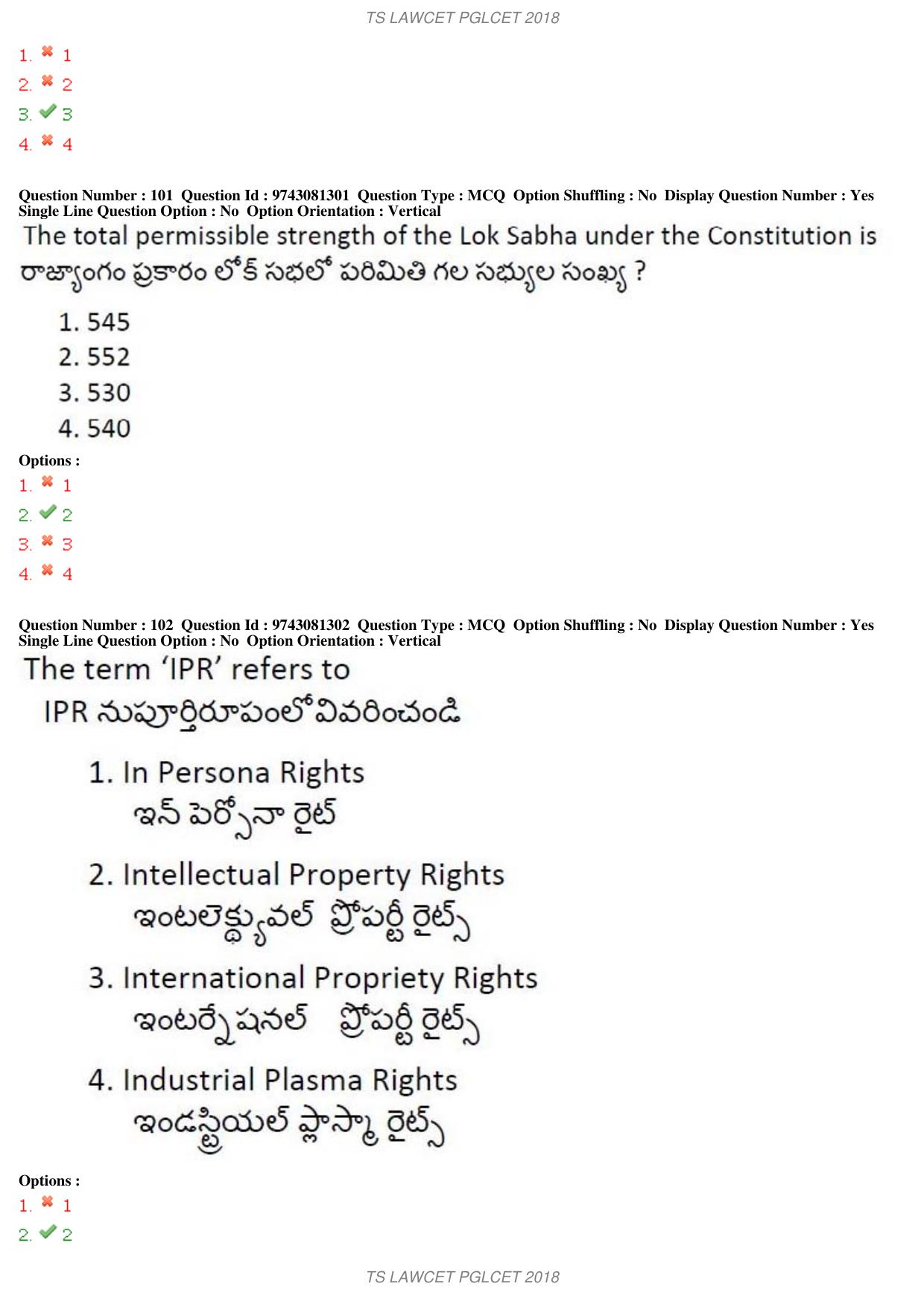 TS LAWCET 3 Year 2018 Question Paper - Page 63