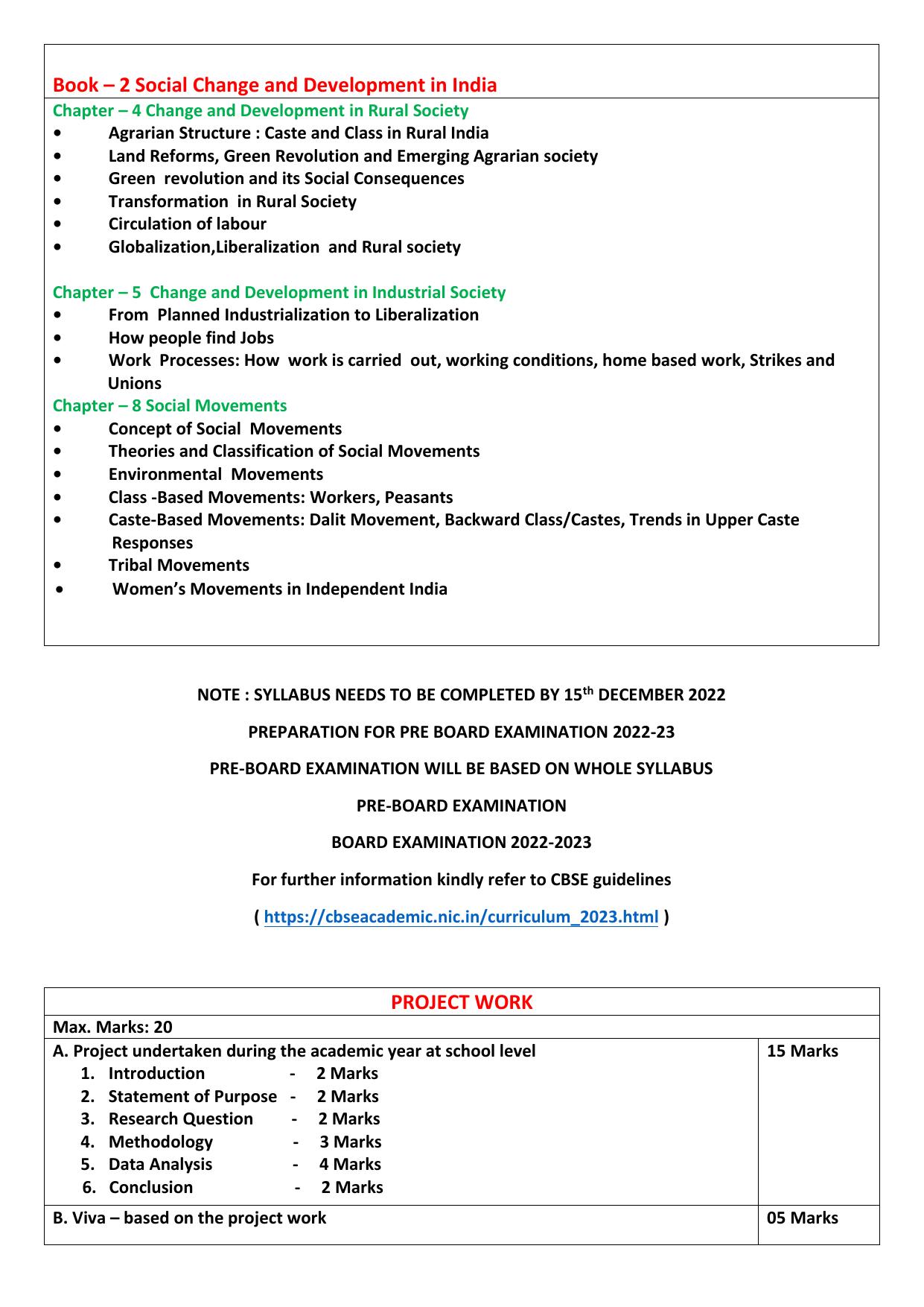 Edudel Class 12 Sociology Syllabus - Page 2
