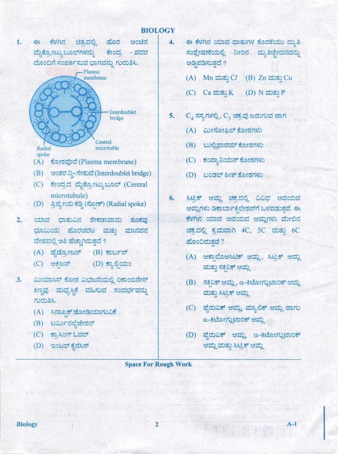 KCET Biology 2020 Question Papers - Page 2