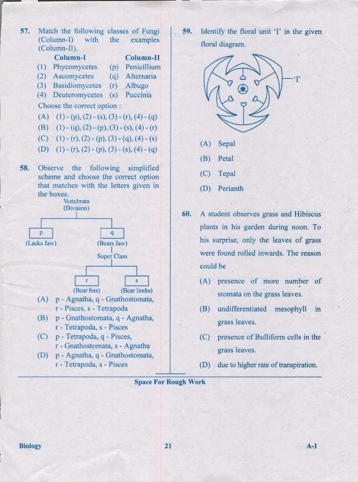 KCET Biology 2020 Question Papers - Page 21