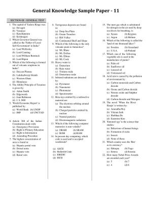CUET General Knowledge Sample Paper 11