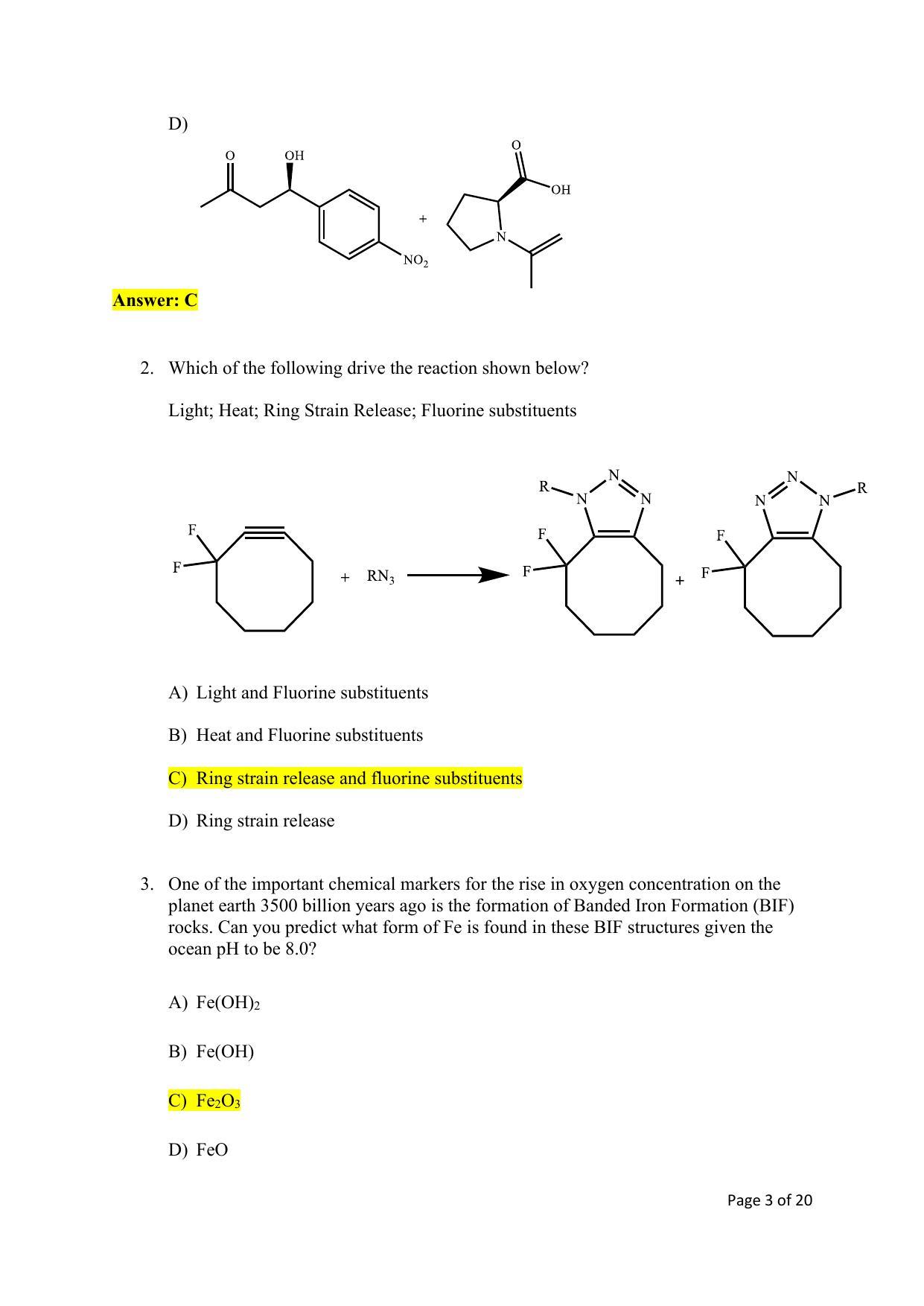 TIFR GS 2022 Chemistry Question Paper - Page 3