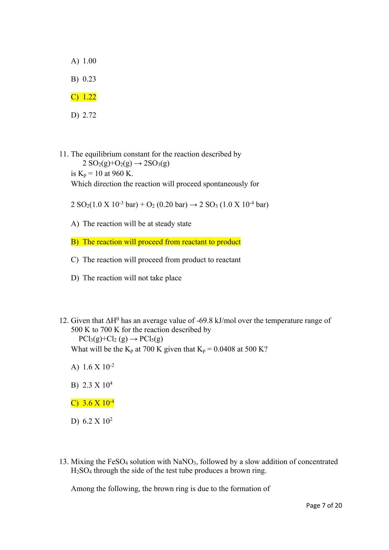 TIFR GS 2022 Chemistry Question Paper - Page 7