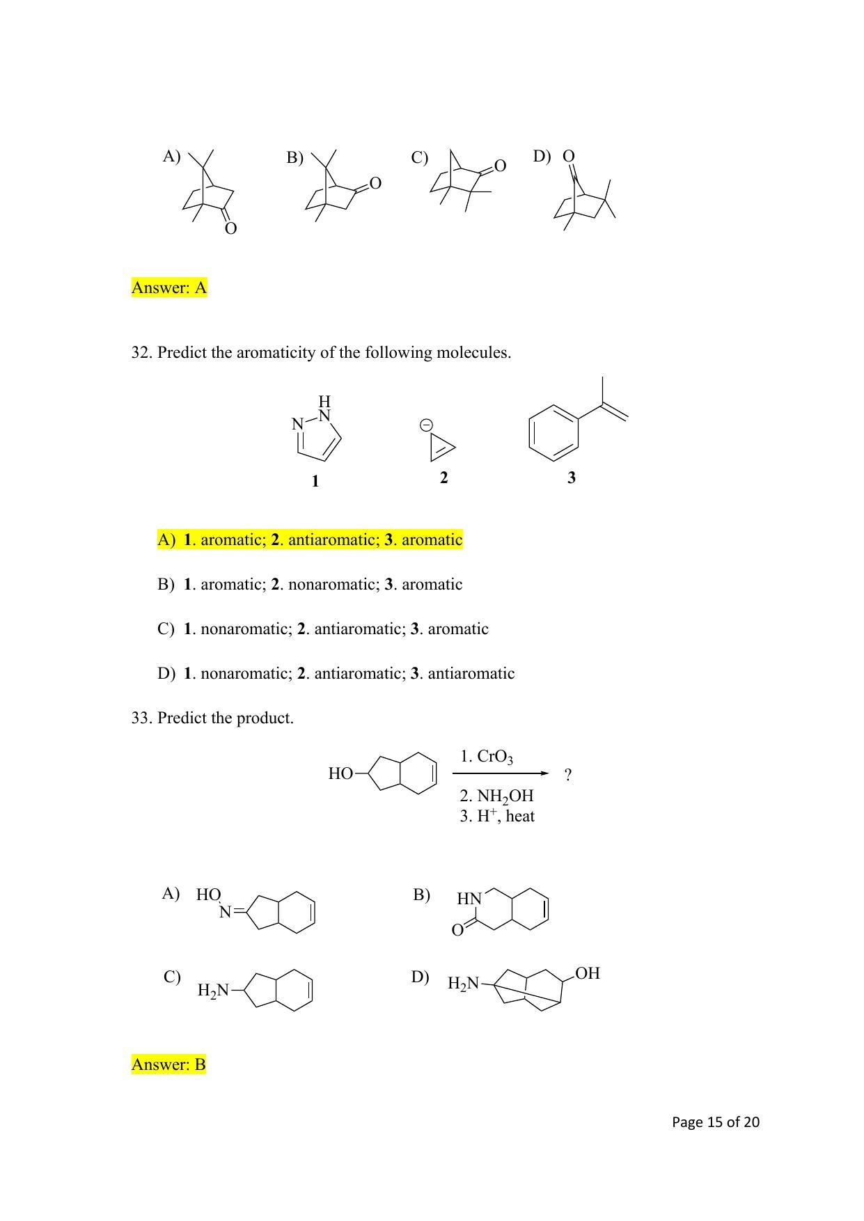 TIFR GS 2022 Chemistry Question Paper - Page 15