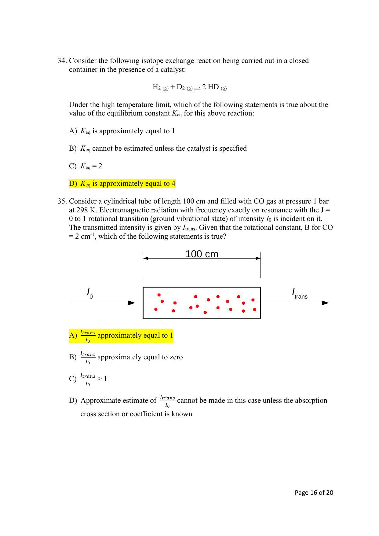 TIFR GS 2022 Chemistry Question Paper - Page 16
