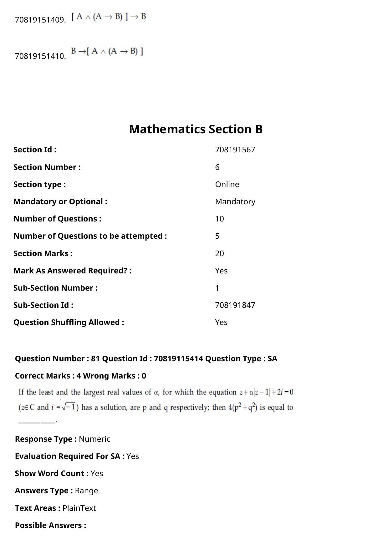 JEE Mains 2021: BTech Assamese (Shift 1) 24-02-2021 Question Paper - Page 94