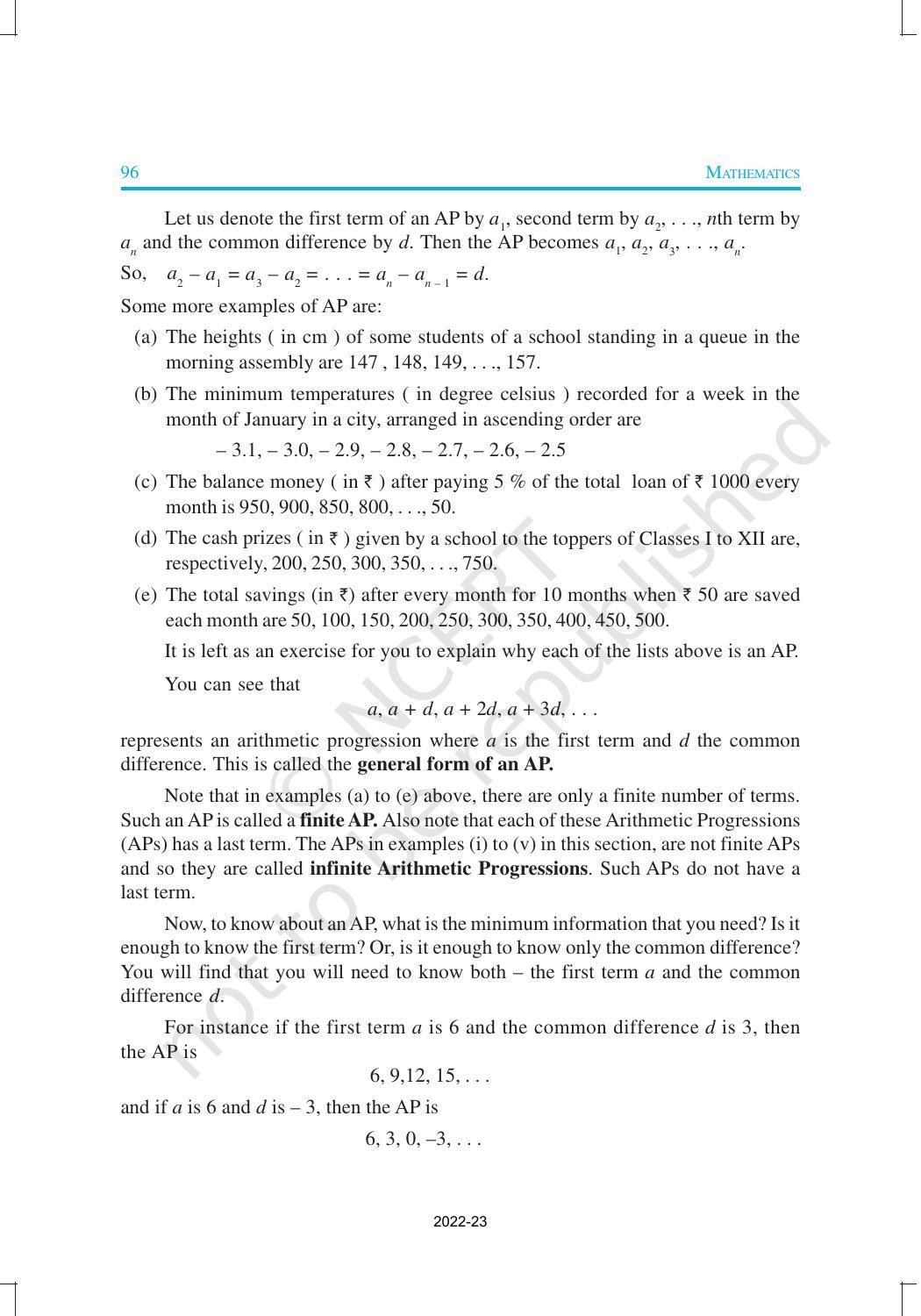 NCERT Book for Class 10 Maths Chapter 5 Arithmetic Progression - Page 4