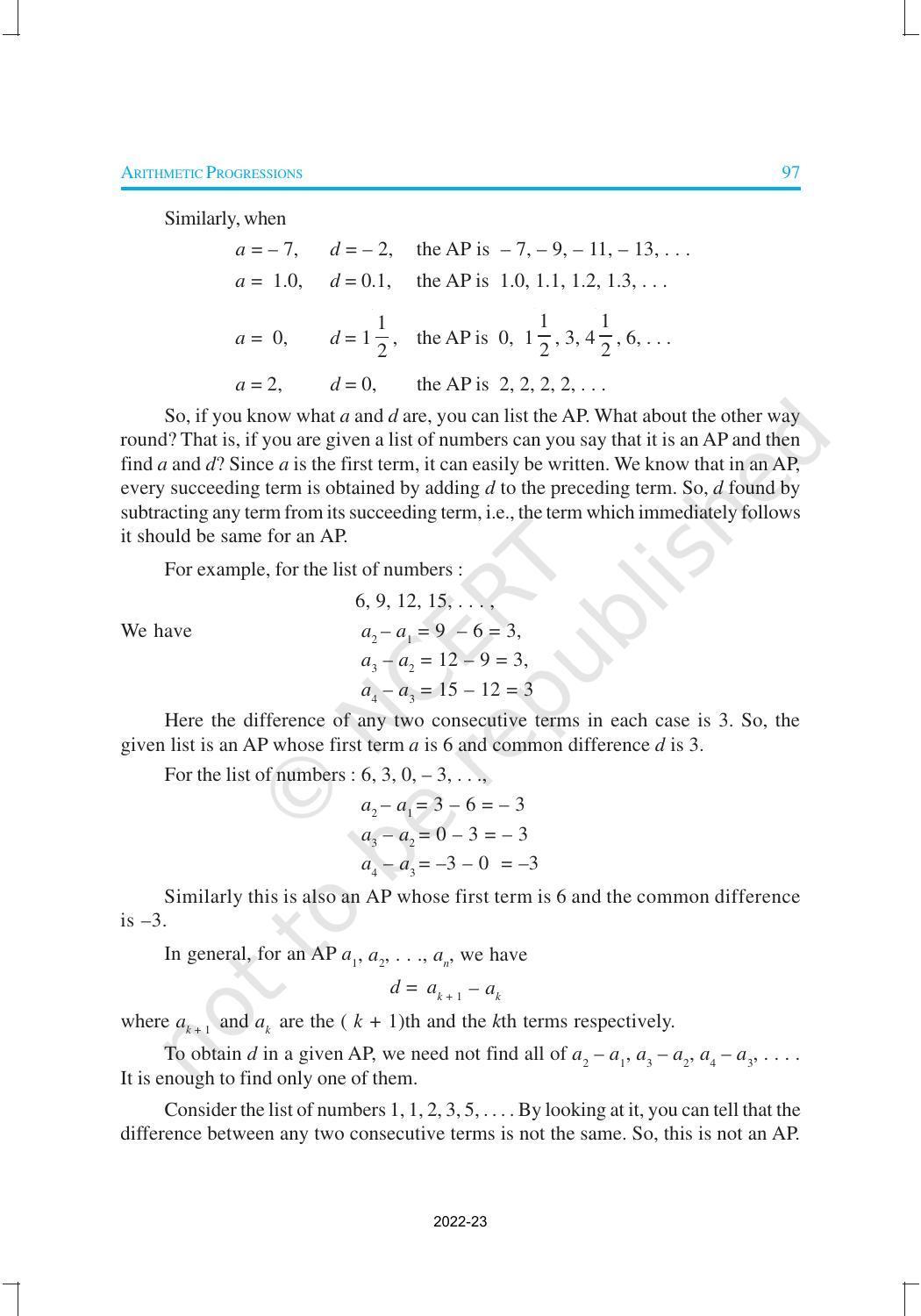 NCERT Book for Class 10 Maths Chapter 5 Arithmetic Progression - Page 5