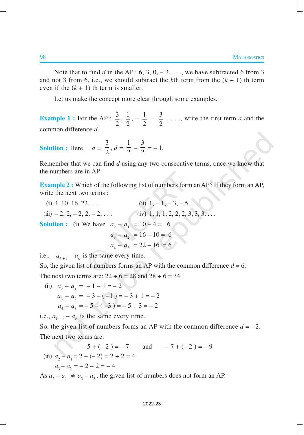 NCERT Book for Class 10 Maths Chapter 5 Arithmetic Progression - Page 6
