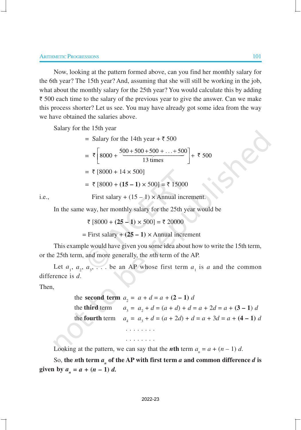 NCERT Book for Class 10 Maths Chapter 5 Arithmetic Progression - Page 9