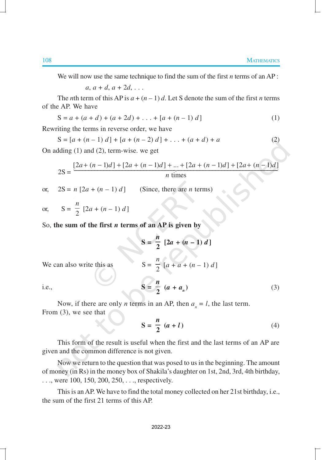 NCERT Book for Class 10 Maths Chapter 5 Arithmetic Progression - Page 16