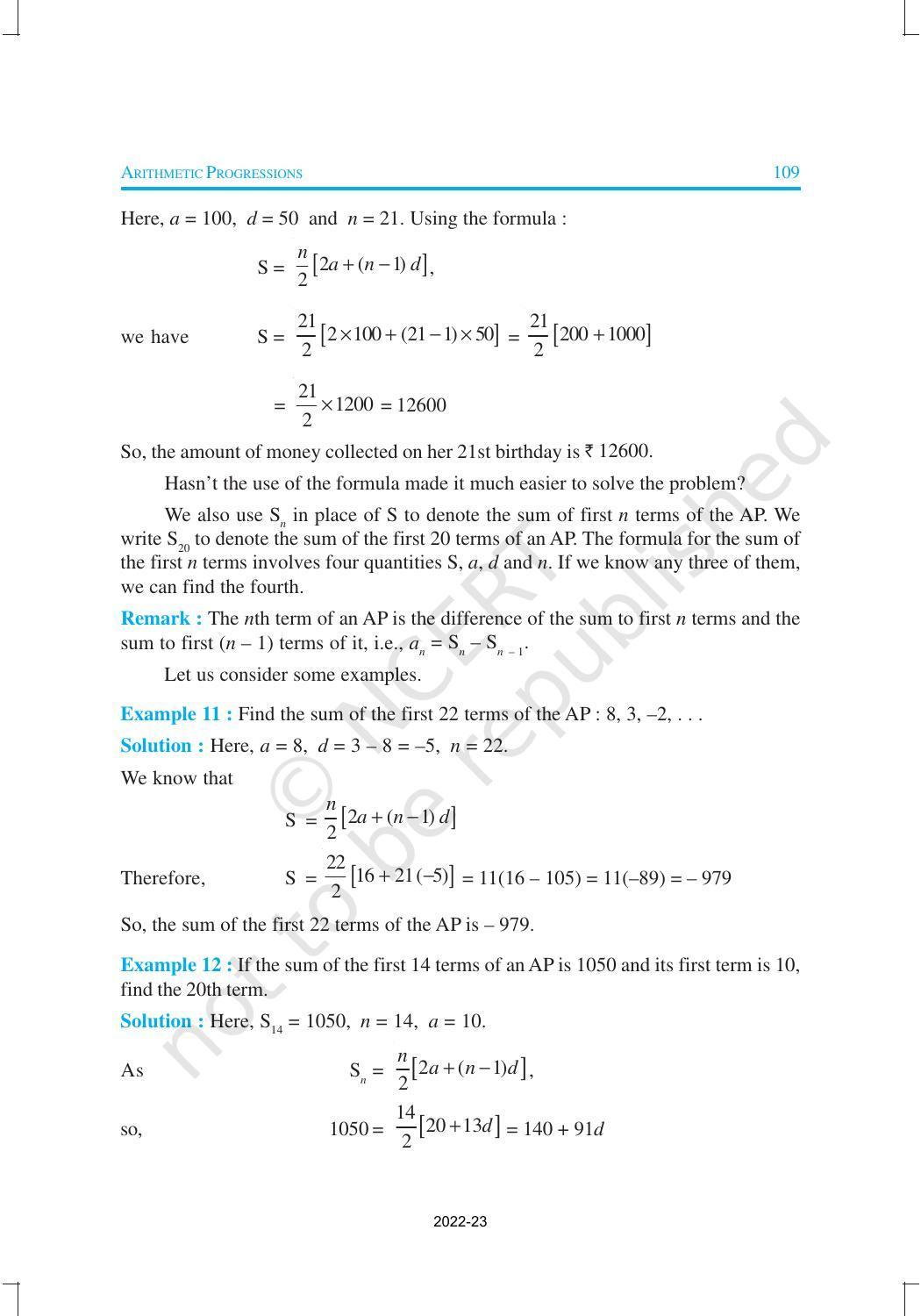 NCERT Book for Class 10 Maths Chapter 5 Arithmetic Progression - Page 17