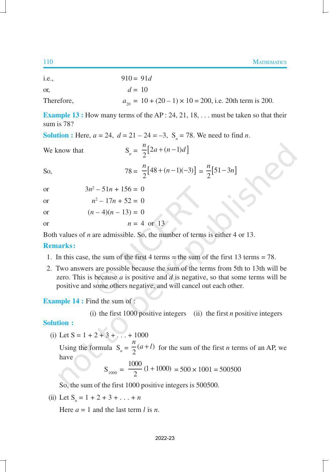 NCERT Book for Class 10 Maths Chapter 5 Arithmetic Progression - Page 18