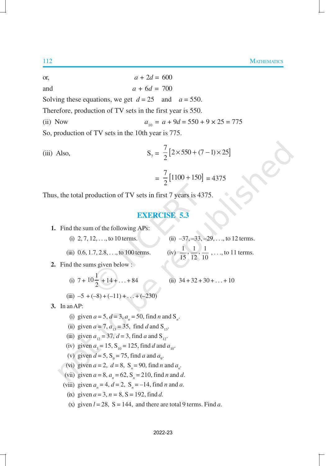 NCERT Book for Class 10 Maths Chapter 5 Arithmetic Progression - Page 20