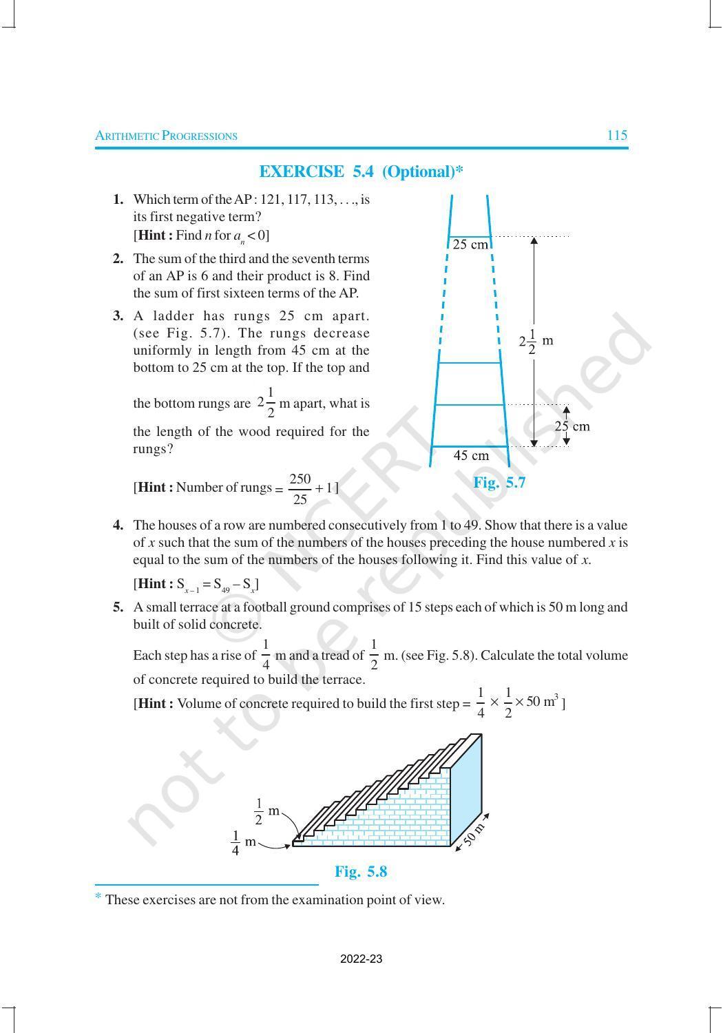 NCERT Book for Class 10 Maths Chapter 5 Arithmetic Progression - Page 23