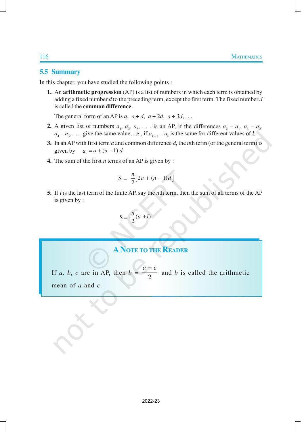 NCERT Book for Class 10 Maths Chapter 5 Arithmetic Progression - Page 24