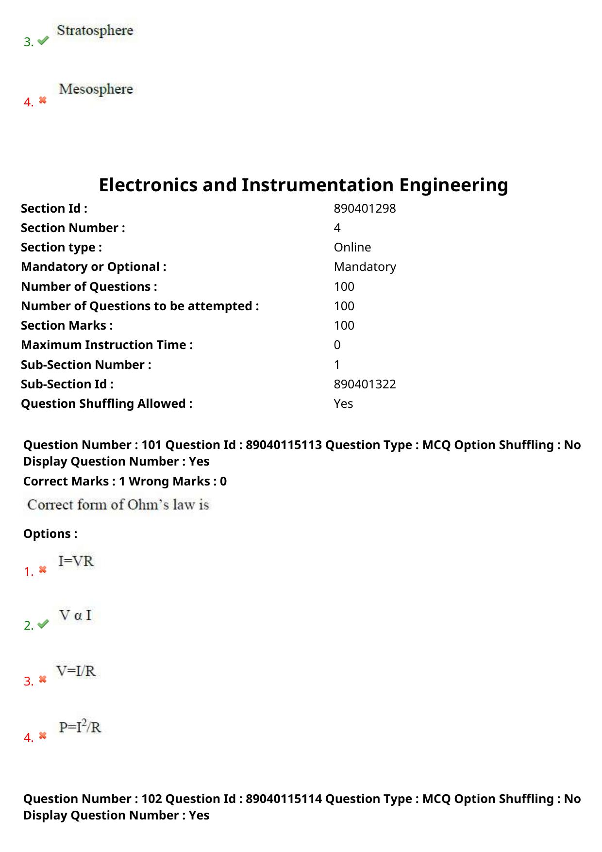 AP ECET 2025 Electronics And Instrumentation Engineering 06th May 2025 (Shift 2) Question Paper wth Key - Page 50