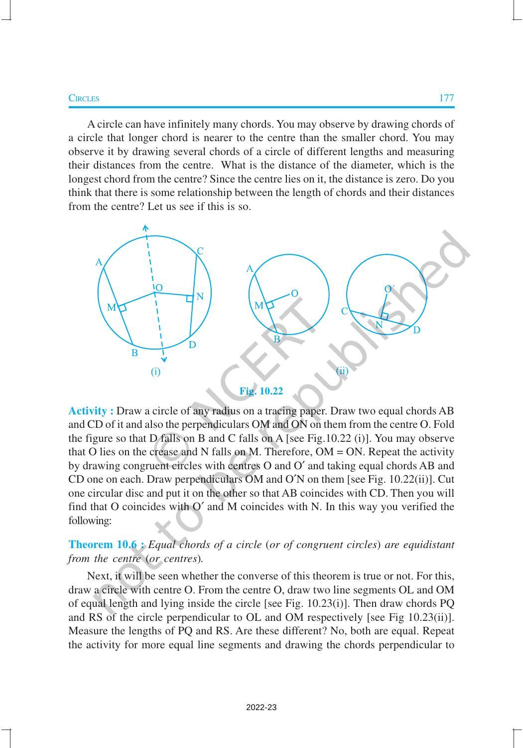 NCERT Book for Class 9 Maths Chapter 10 Circles - Page 10