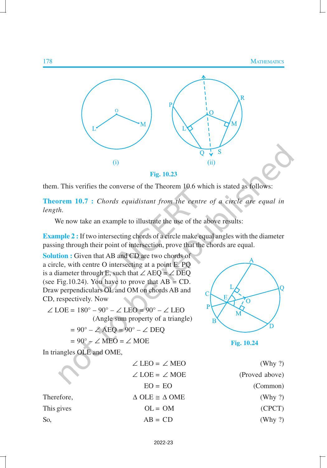 NCERT Book for Class 9 Maths Chapter 10 Circles - Page 11