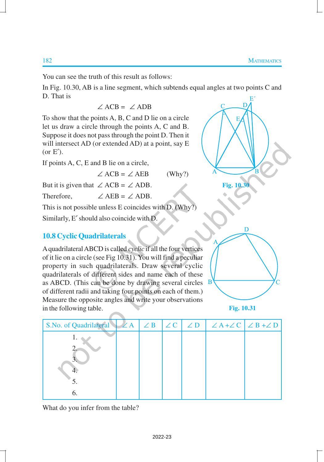 NCERT Book for Class 9 Maths Chapter 10 Circles - Page 15