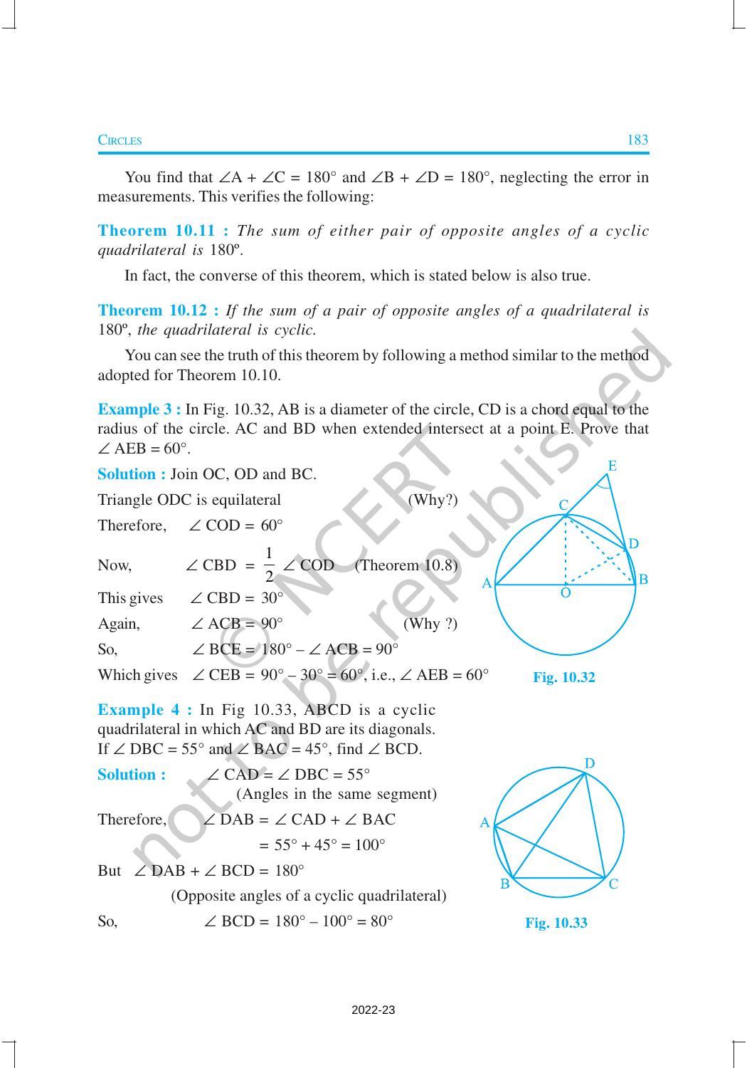 NCERT Book for Class 9 Maths Chapter 10 Circles - Page 16
