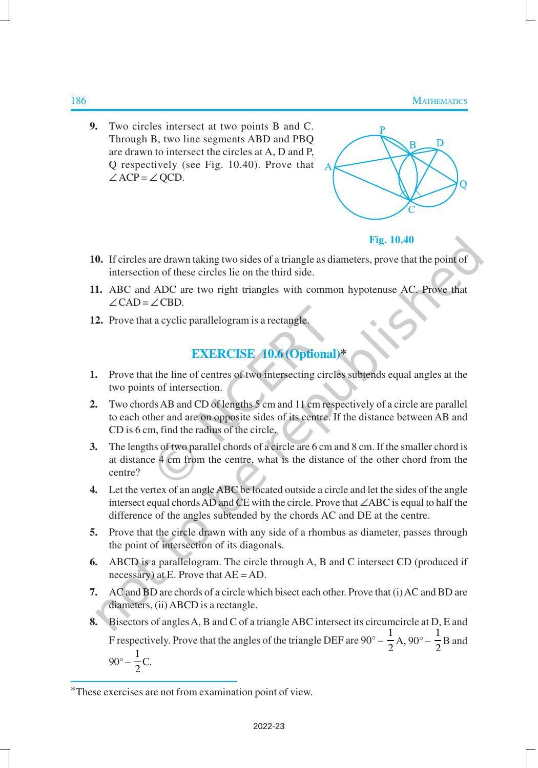 NCERT Book for Class 9 Maths Chapter 10 Circles - Page 19
