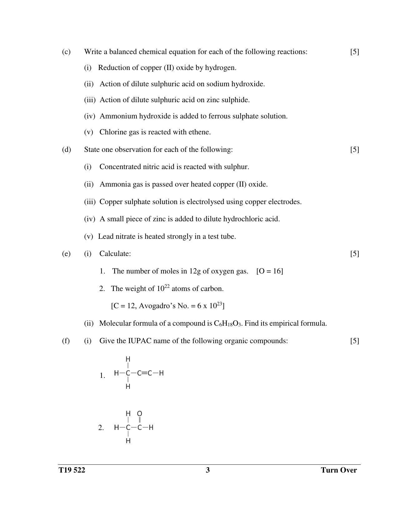 ISC Class 12 2019 Science Paper II Question Paper - Page 3