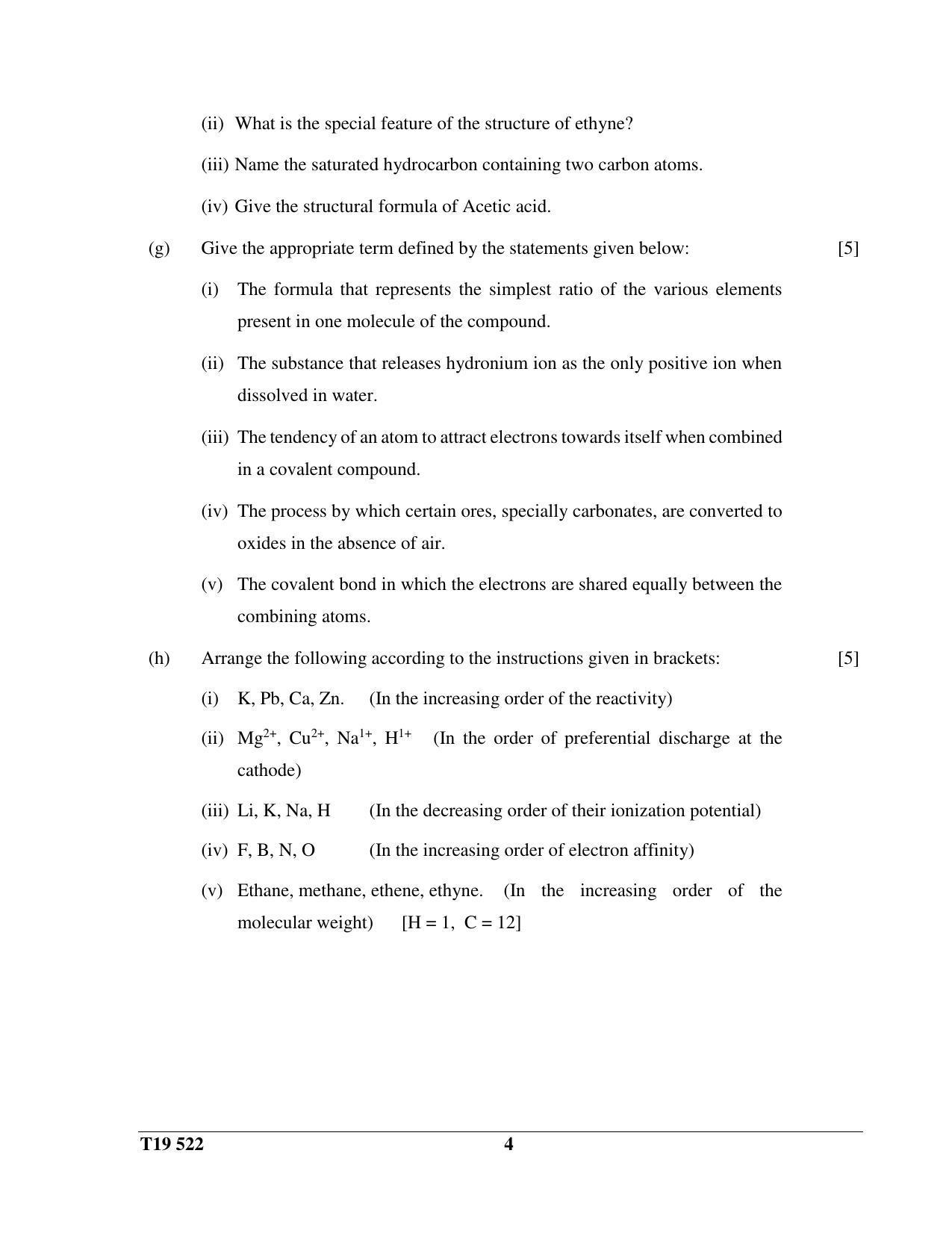 ISC Class 12 2019 Science Paper II Question Paper - Page 4