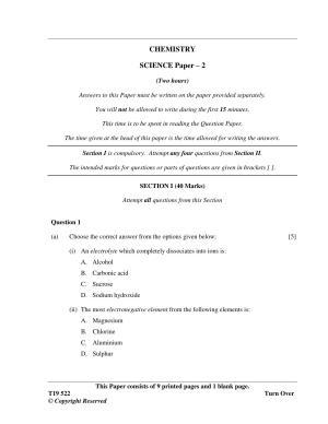 ISC Class 12 2019 Science Paper II Question Paper