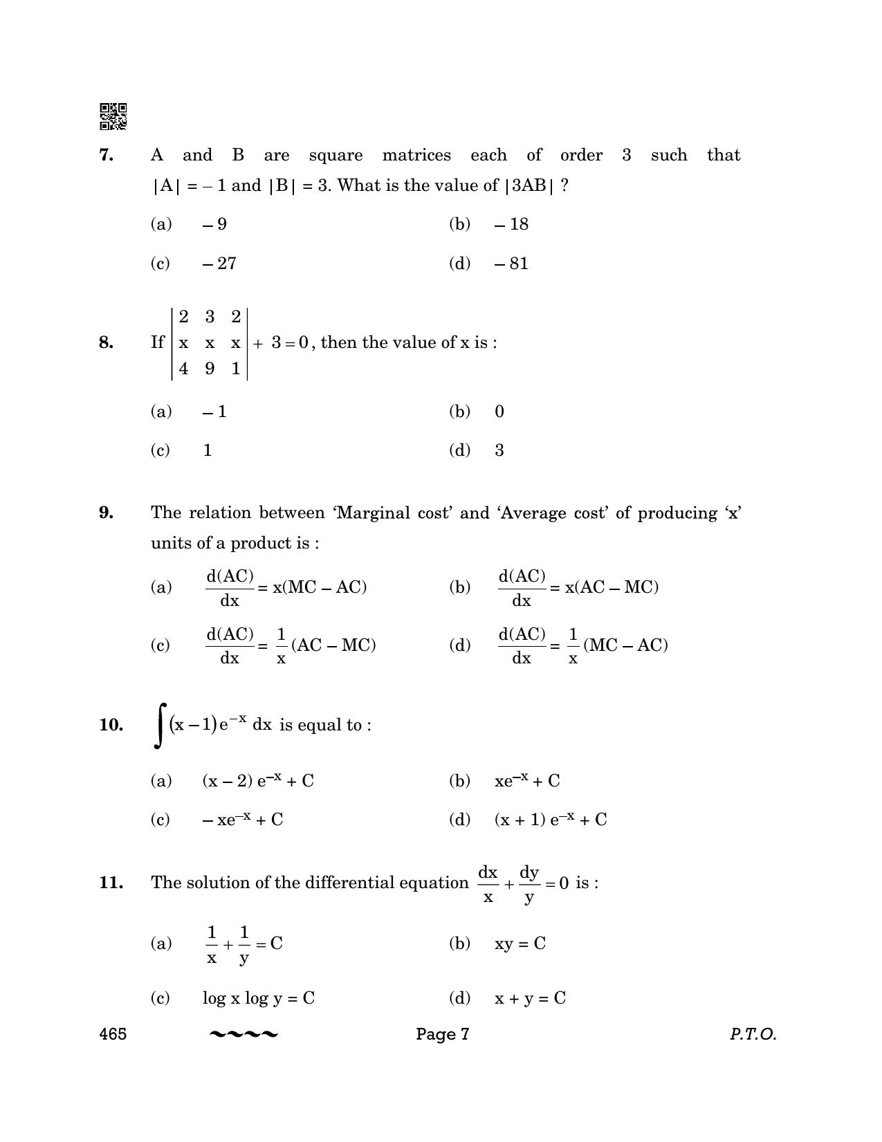CBSE Class 12 Applied Mathematics 2023 Question Paper - Page 7