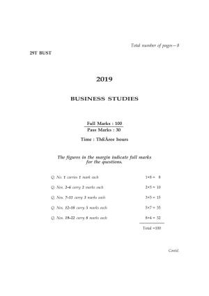 Assam HS 2nd Year Business Studies 2019 Question Paper
