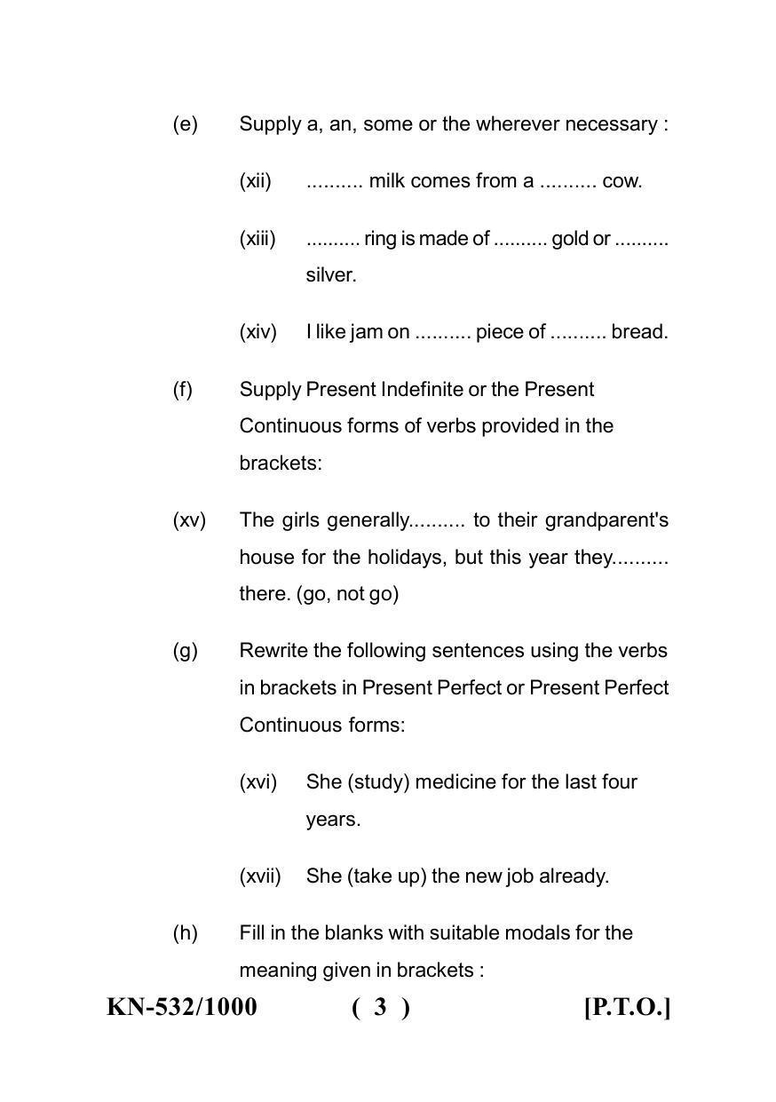 Sarguja University Question Paper - 2022 : B.A. Bed 04 Year Integrated Course (First Year) F.C. :English Language Paper I - Page 3