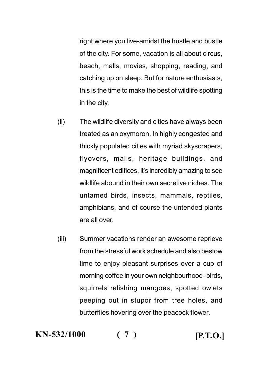 Sarguja University Question Paper - 2022 : B.A. Bed 04 Year Integrated Course (First Year) F.C. :English Language Paper I - Page 7