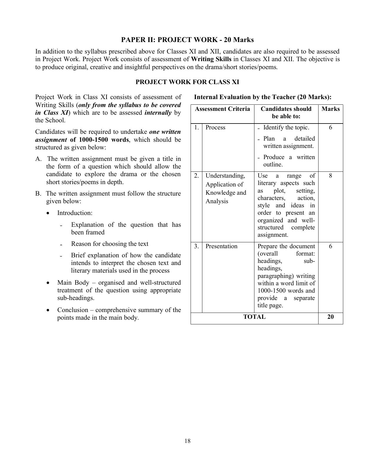 ISC Class XI & XII English Syllabus - Page 6