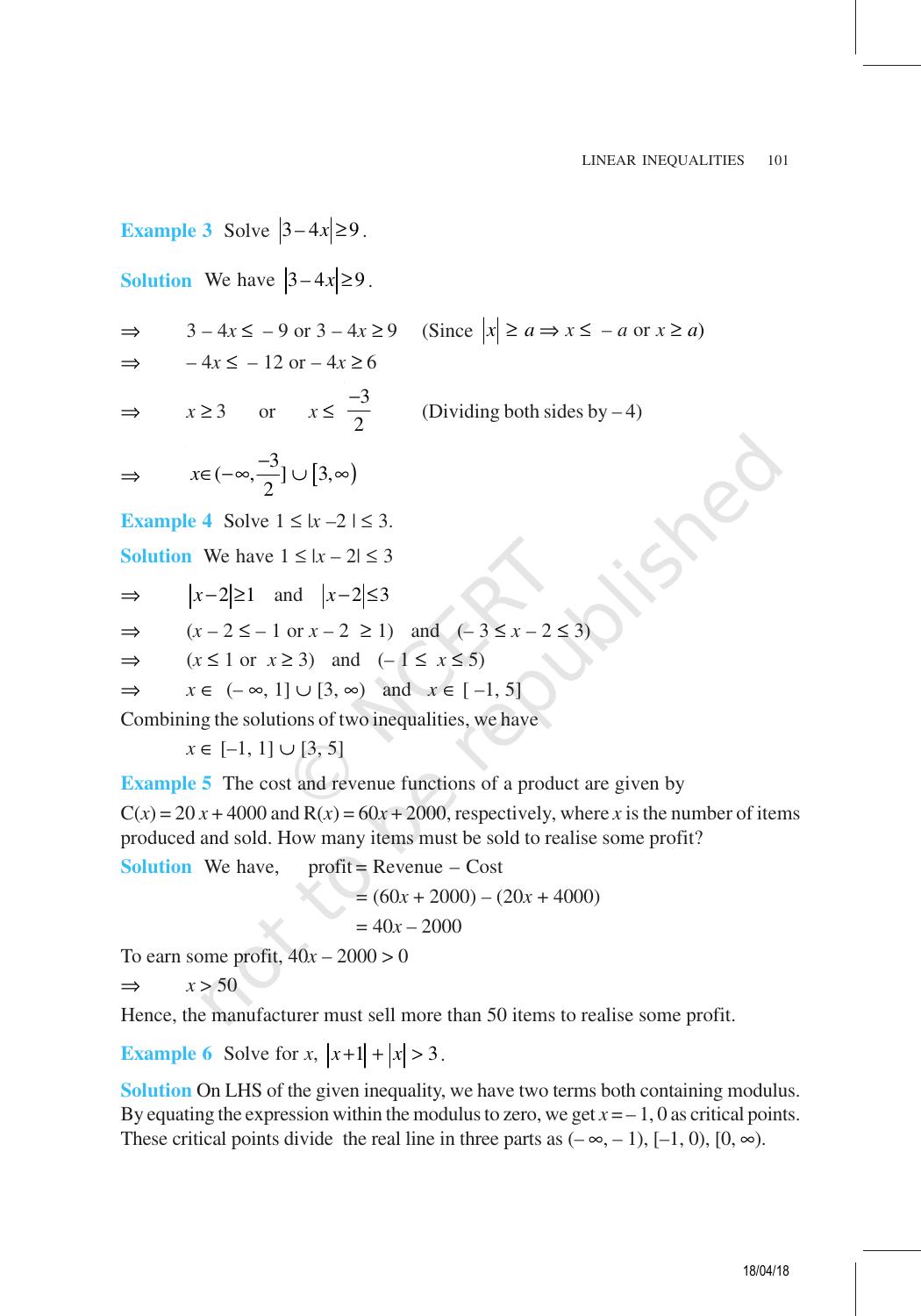 NCERT Exemplar Book for Class 11 Maths: Chapter 6 Linear Inequalities - Page 4
