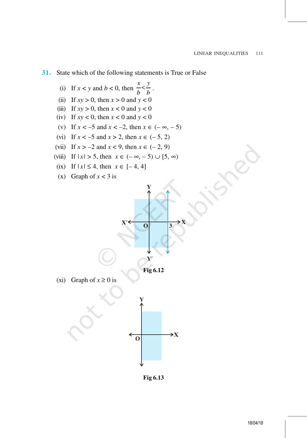 NCERT Exemplar Book for Class 11 Maths: Chapter 6 Linear Inequalities - Page 14