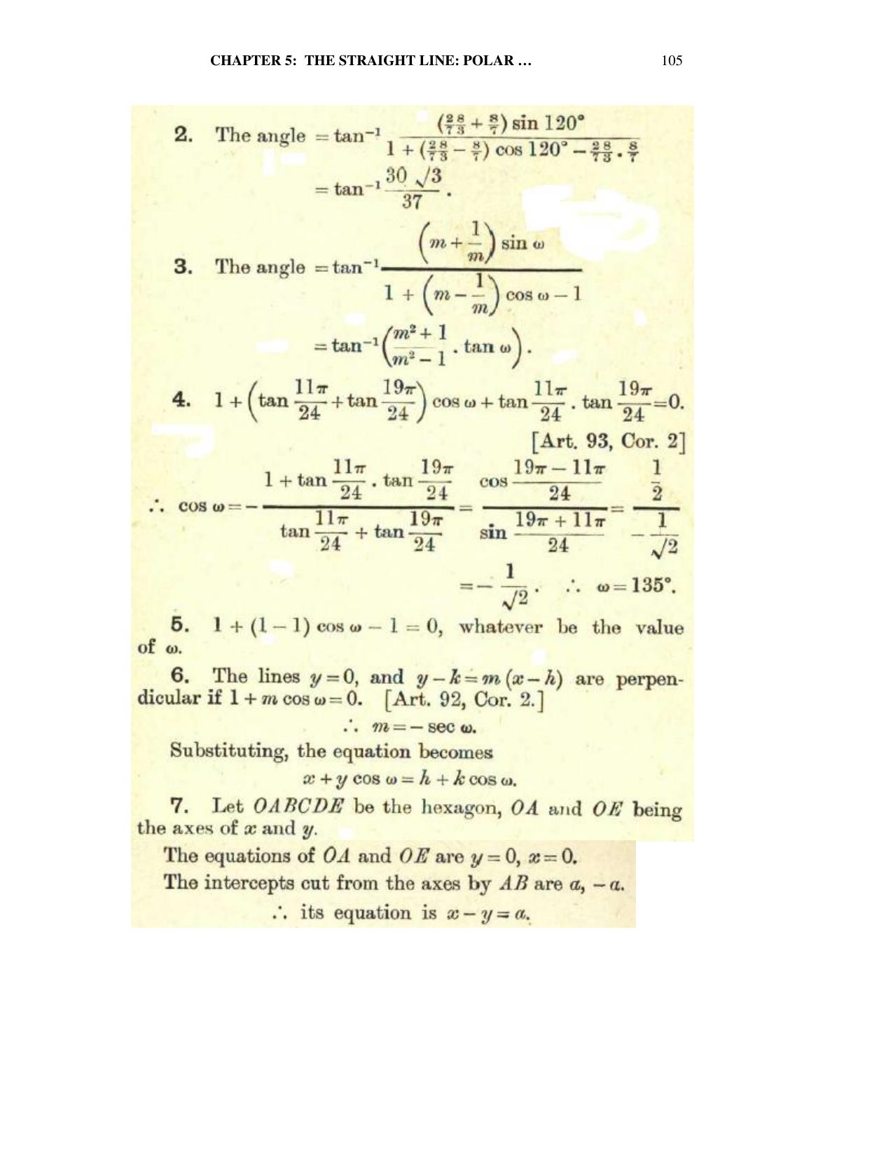 Chapter 5: The Straight Line (Continued) - SL Loney Solutions: The Elements of Coordinate Geometry - Page 9