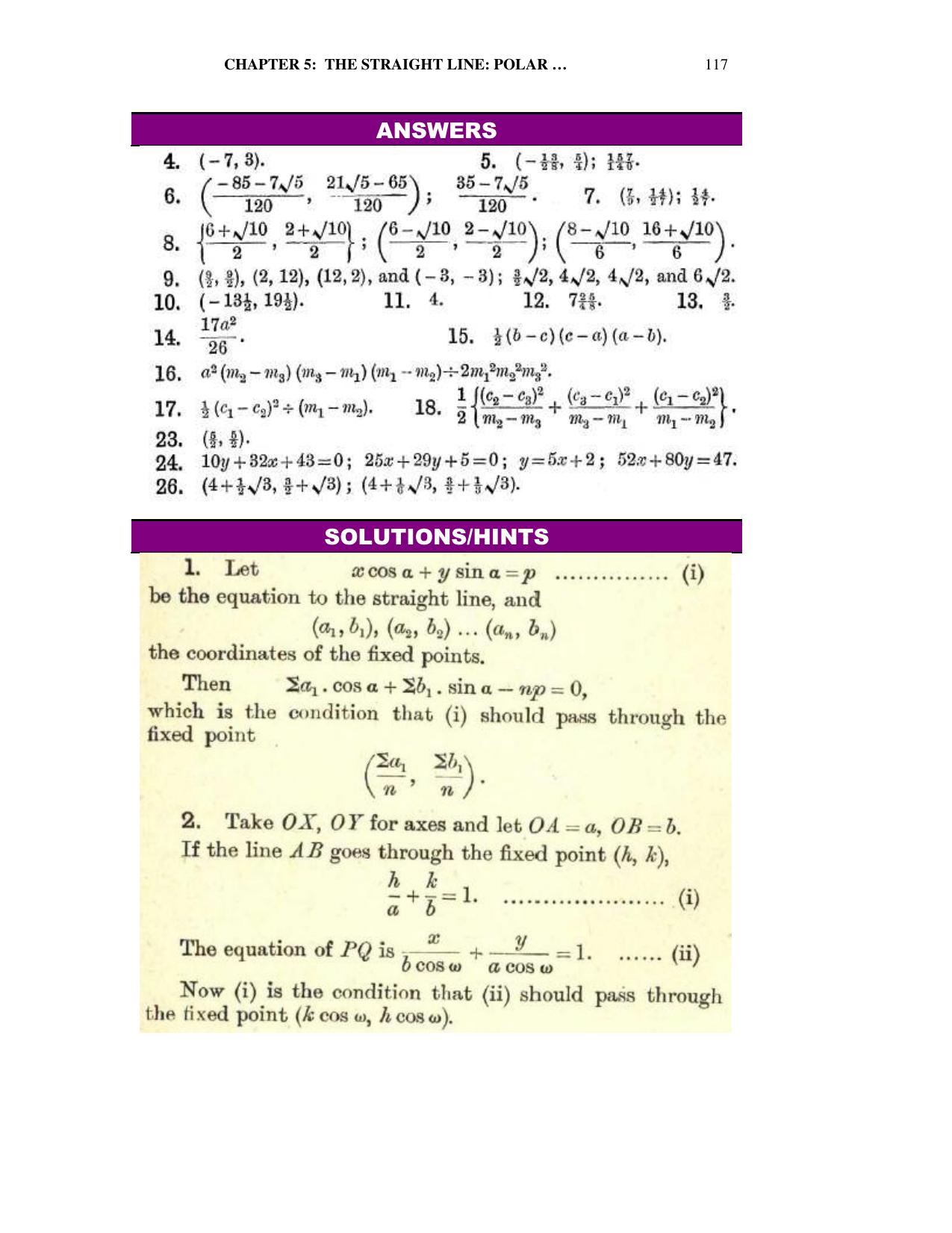 Chapter 5: The Straight Line (Continued) - SL Loney Solutions: The Elements of Coordinate Geometry - Page 21