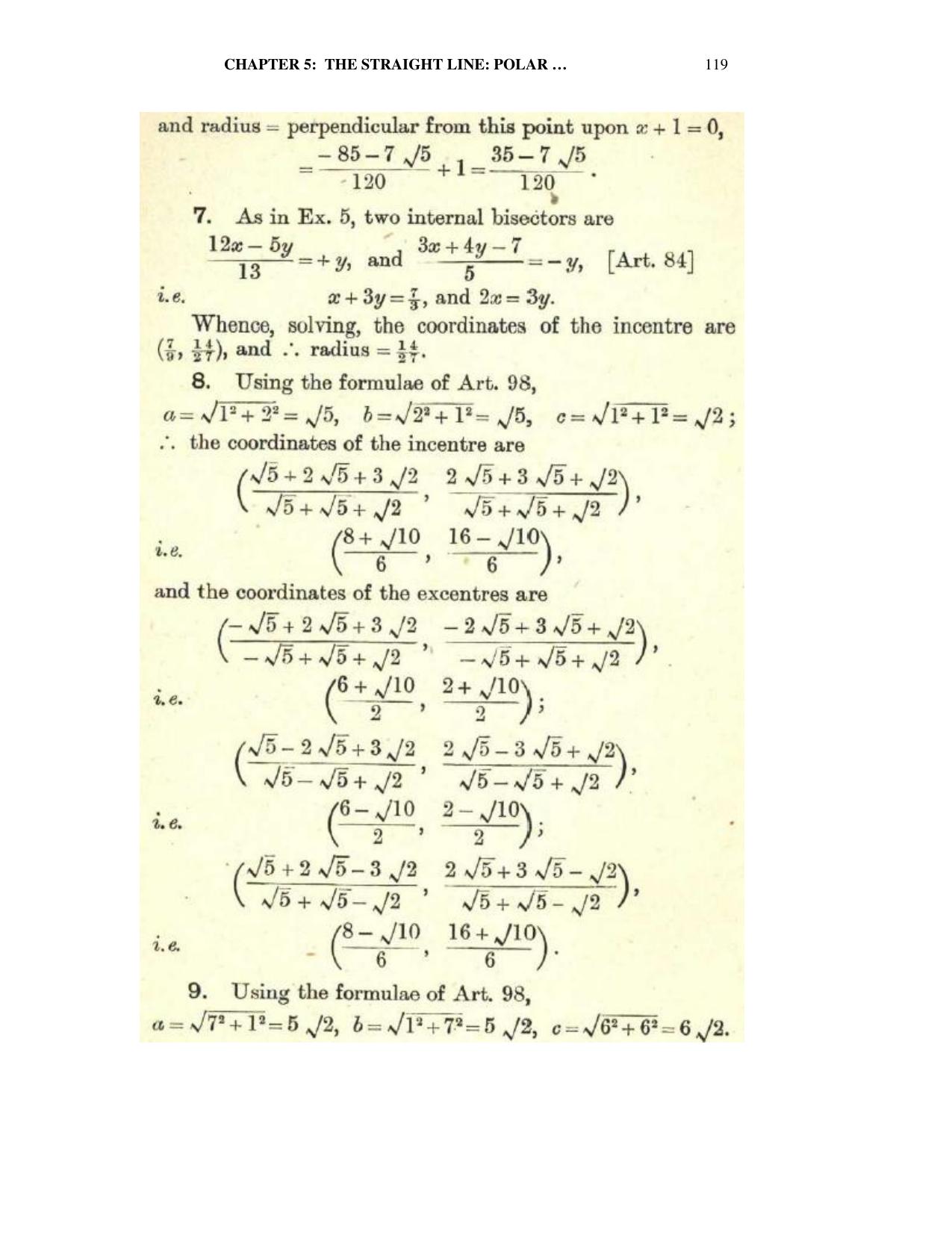Chapter 5: The Straight Line (Continued) - SL Loney Solutions: The Elements of Coordinate Geometry - Page 23