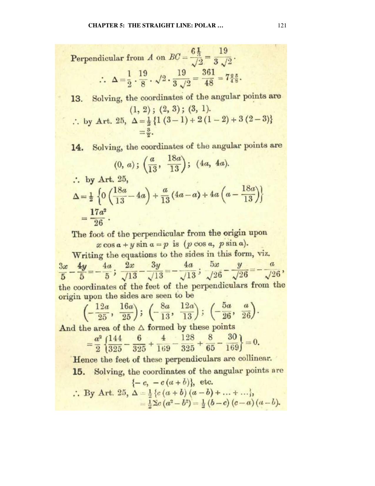 Chapter 5: The Straight Line (Continued) - SL Loney Solutions: The Elements of Coordinate Geometry - Page 25