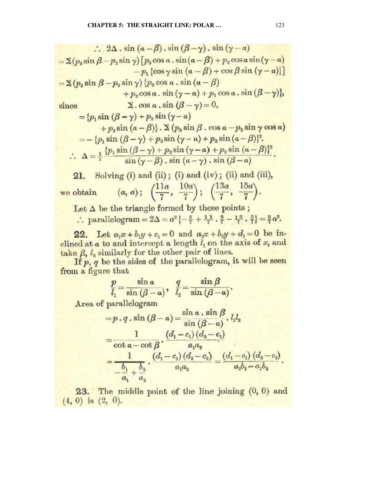 Chapter 5: The Straight Line (Continued) - SL Loney Solutions: The Elements of Coordinate Geometry - Page 27