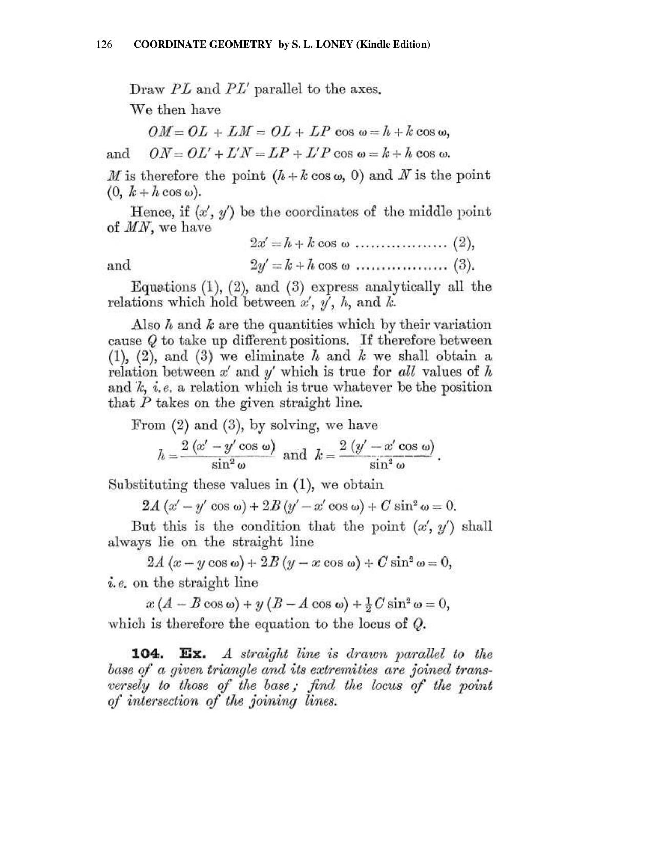 Chapter 5: The Straight Line (Continued) - SL Loney Solutions: The Elements of Coordinate Geometry - Page 30
