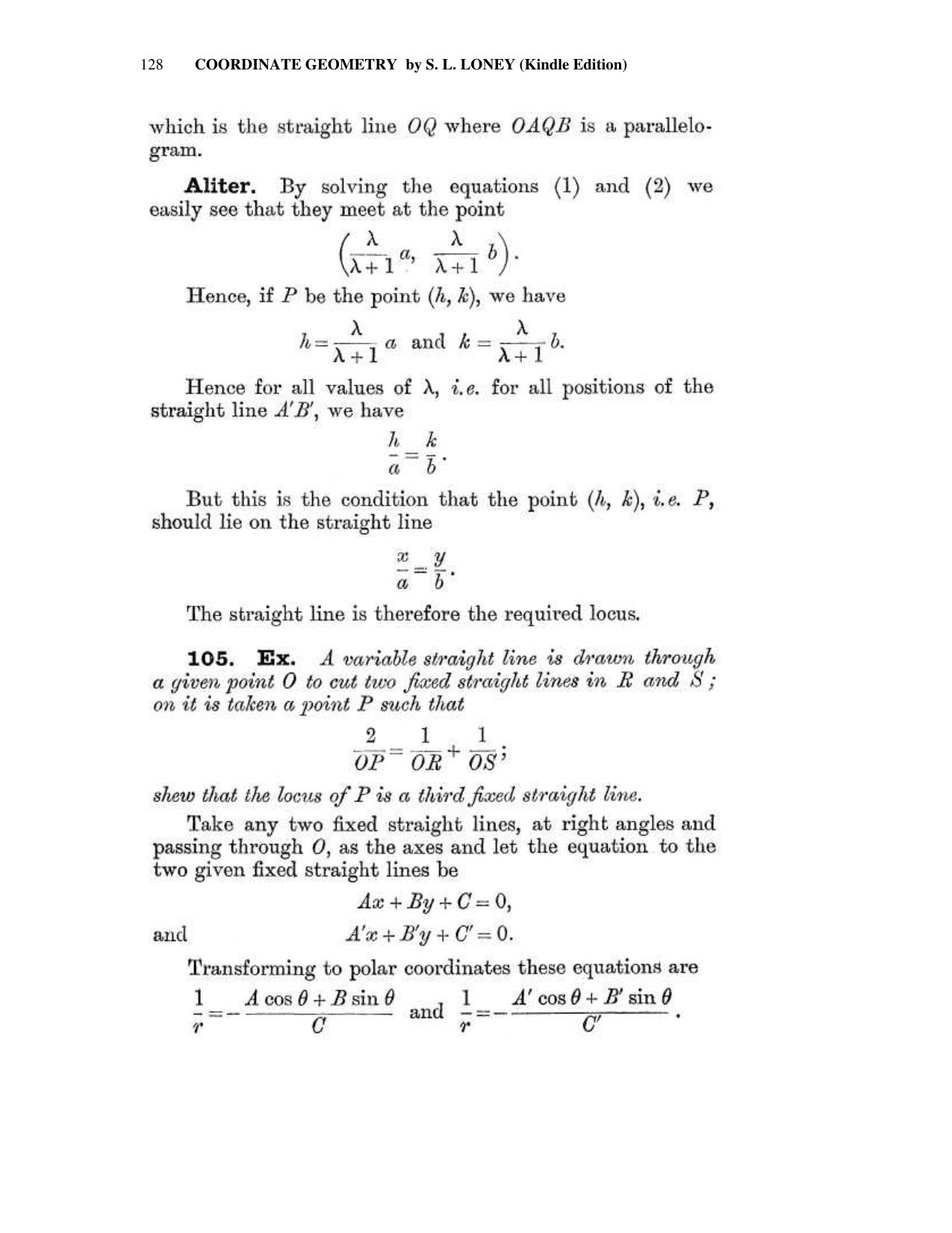 Chapter 5: The Straight Line (Continued) - SL Loney Solutions: The Elements of Coordinate Geometry - Page 32