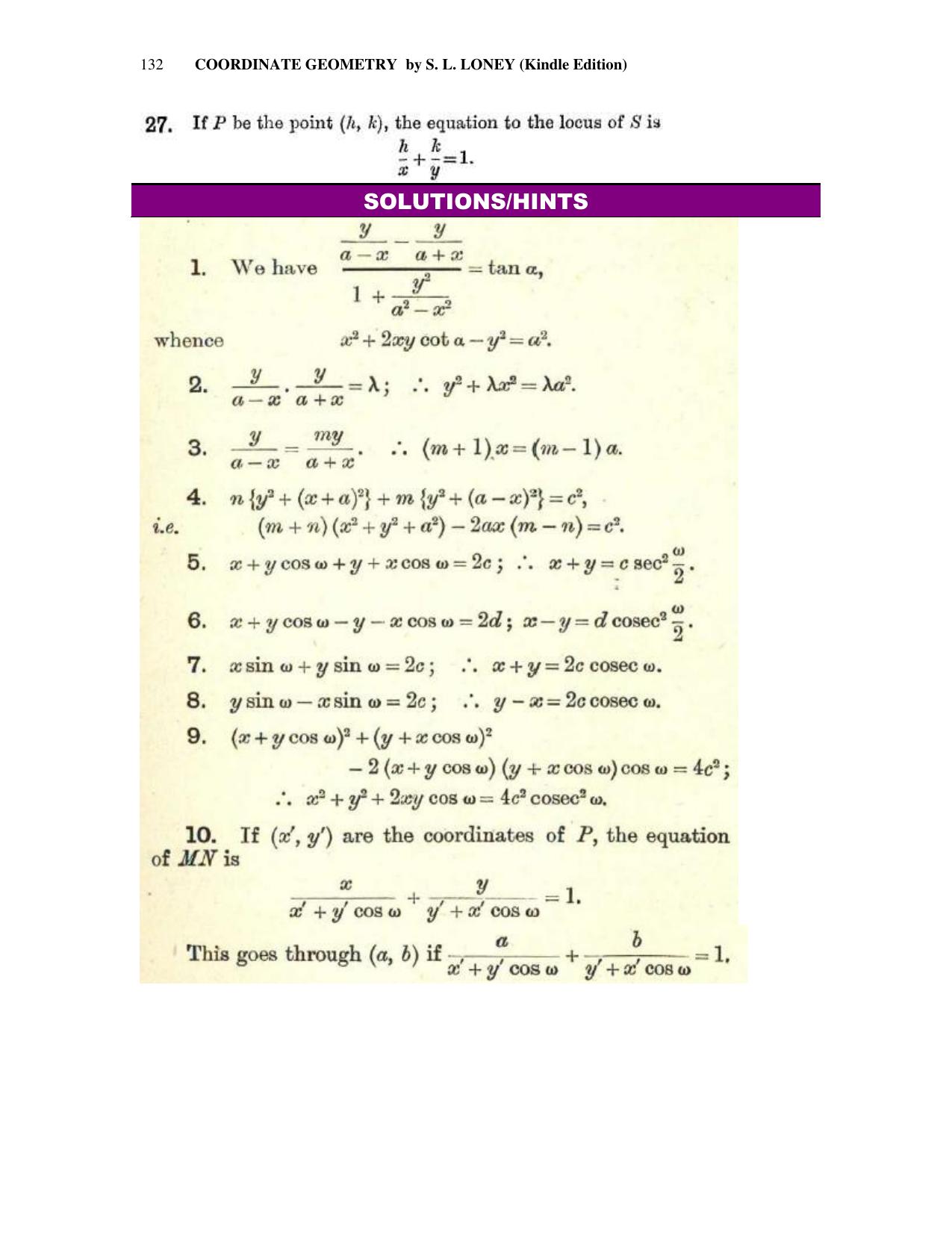 Chapter 5: The Straight Line (Continued) - SL Loney Solutions: The Elements of Coordinate Geometry - Page 36