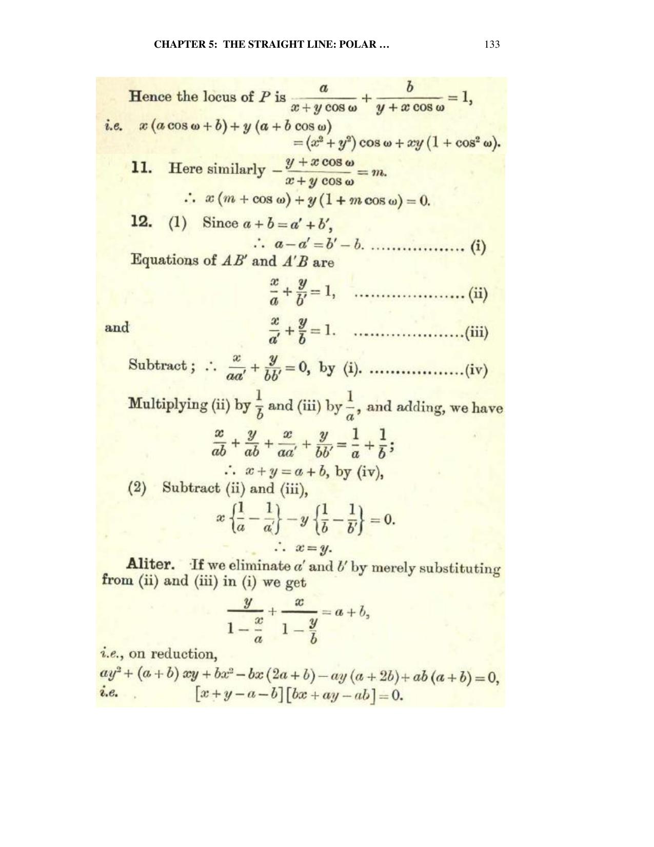Chapter 5: The Straight Line (Continued) - SL Loney Solutions: The Elements of Coordinate Geometry - Page 37