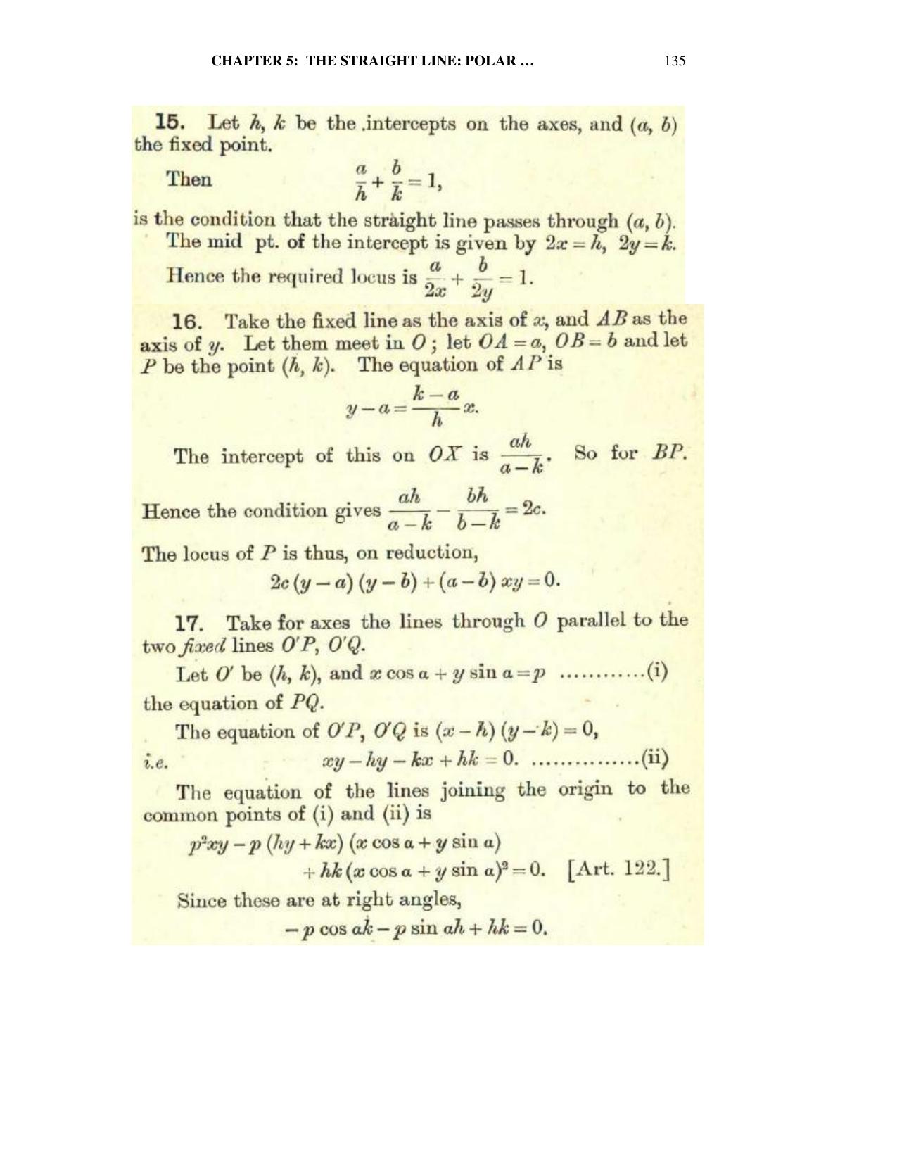 Chapter 5: The Straight Line (Continued) - SL Loney Solutions: The Elements of Coordinate Geometry - Page 39