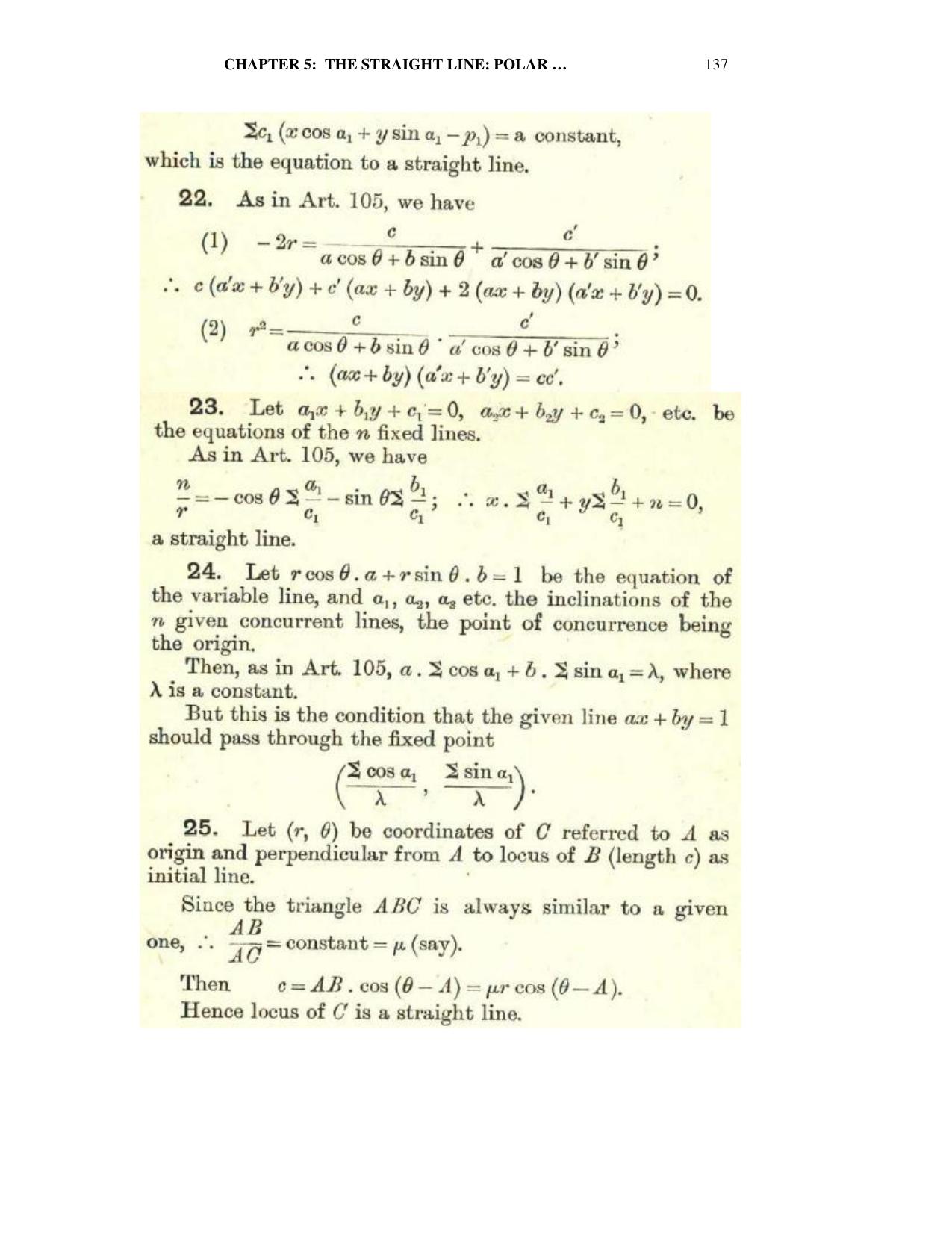Chapter 5: The Straight Line (Continued) - SL Loney Solutions: The Elements of Coordinate Geometry - Page 41