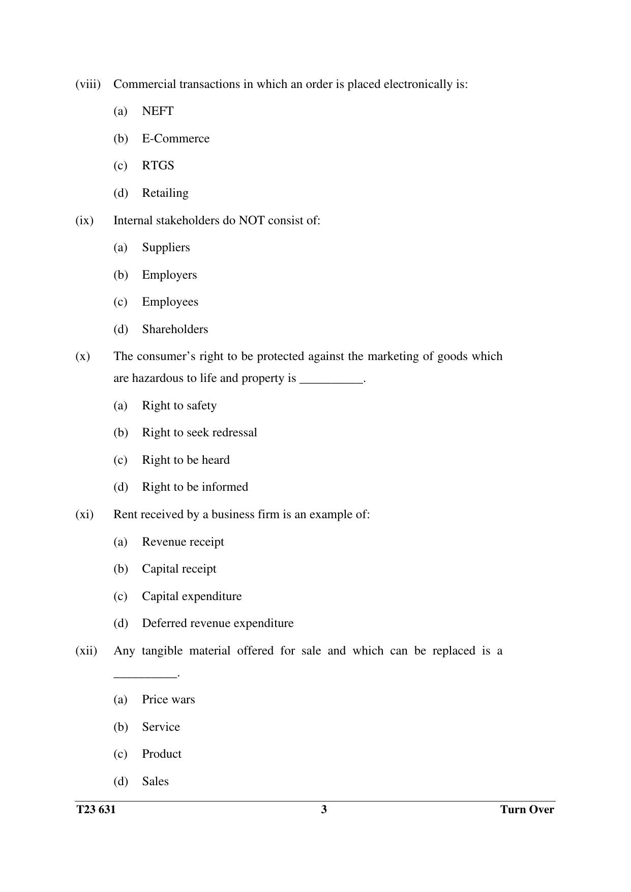 ICSE Class 10 COMMERCIAL STUDIES 2023 Question Paper - Page 3