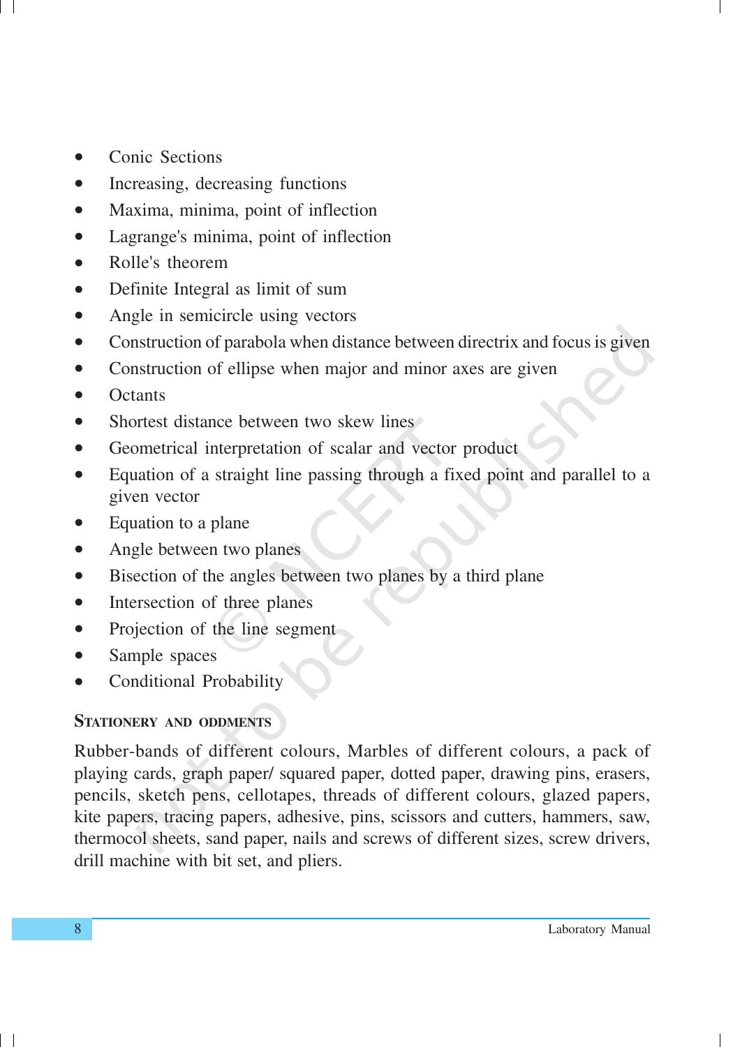 NCERT Laboratory Manuals for Class XI Mathematics - Activities (1 to 10) - Page 8